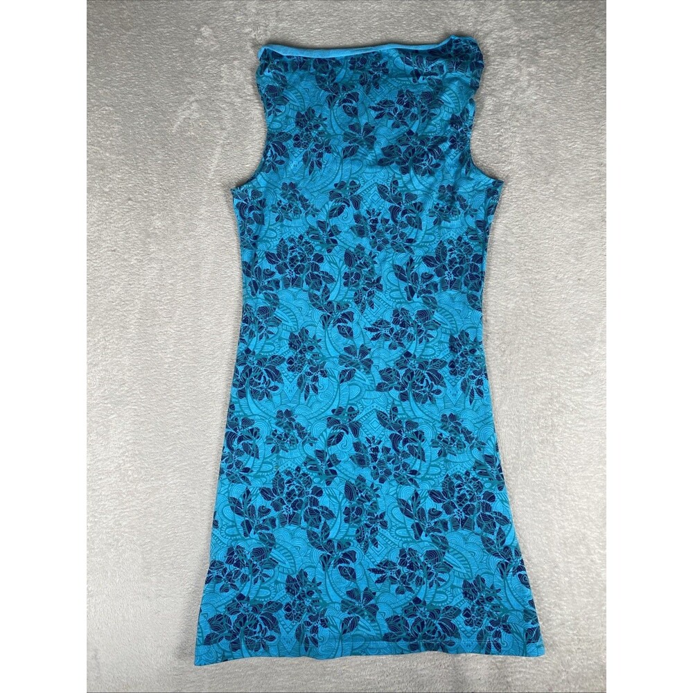 Title Nine Breeze Cowl Neck Tank Dress Women's Medium Blue Travel Hiking Active